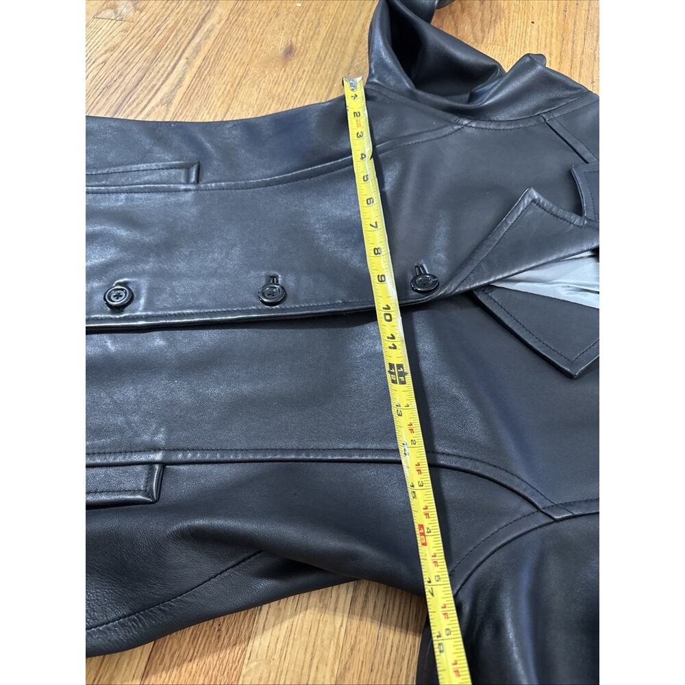 VTG Gallery Womens 100% Genuine Leather Jacket Sz M 90s Minimalist Mob Wife - Picture 4 of 7